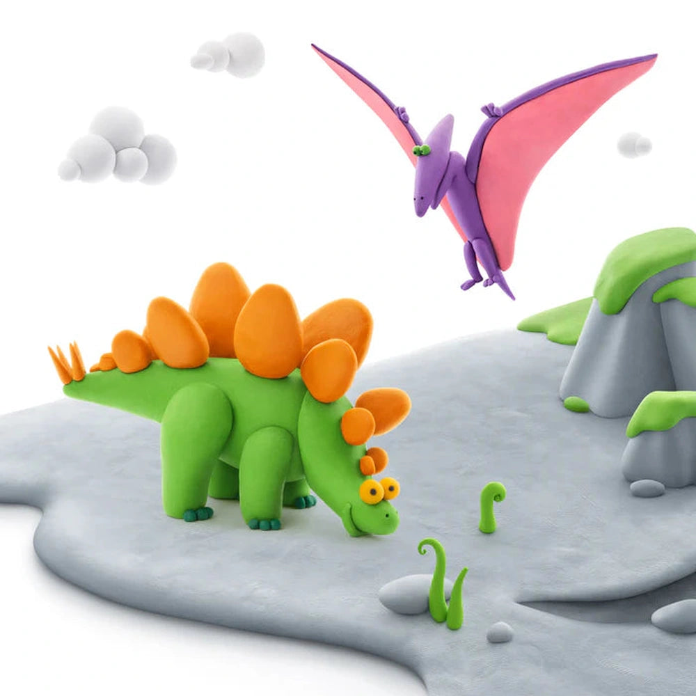 Hey Clay Pâte autodurcissante Dino - 15 pots