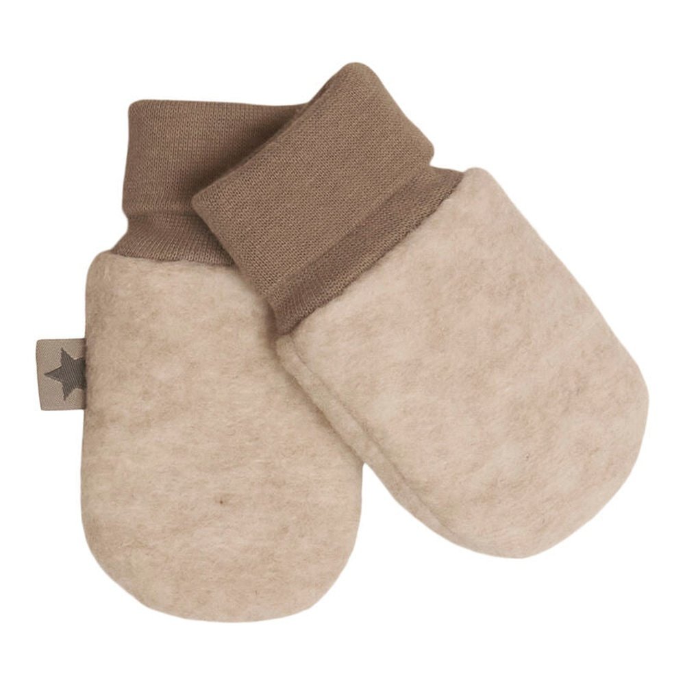 Moufles bébé en laine mérinos - Beige