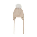 Huttelihut Bonnet en maille avec pompon en alpaga - Ciment