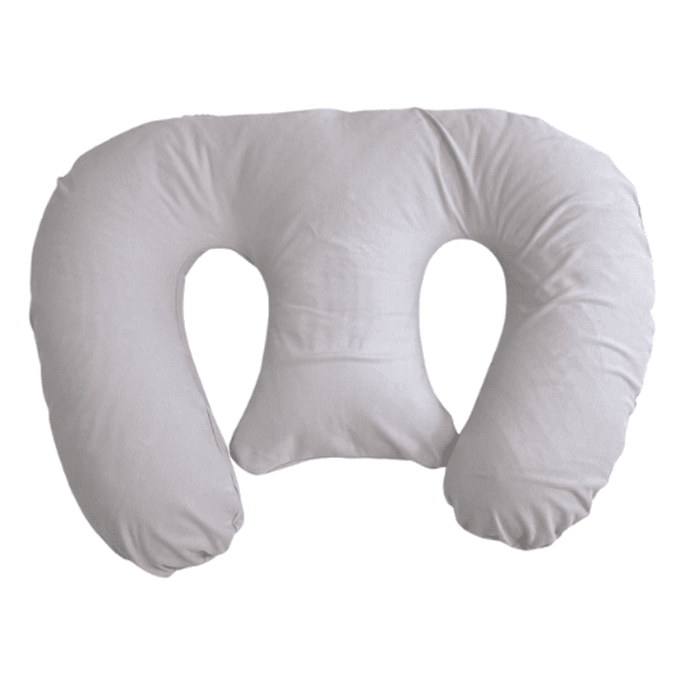 Coussin d’allaitement pour jumeaux en coton hydrophile gris clair