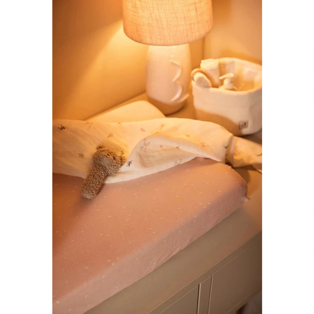 Housse de matelas à langer Jollein Jersey 50x70cm Twinkling - Rose sauvage