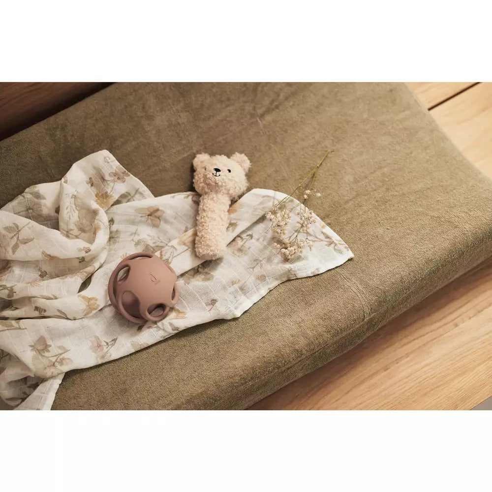 Housse de matelas à langer en éponge 50x70cm - vert olive - lot de 2