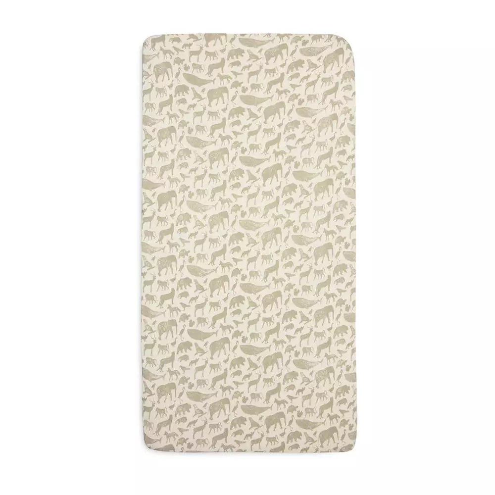 Drap-housse en jersey 40/50x80/90cm animaux vert olive
