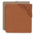 drap-housse 60X120Cm - jersey - Caramel/Biscuit - lot de 2