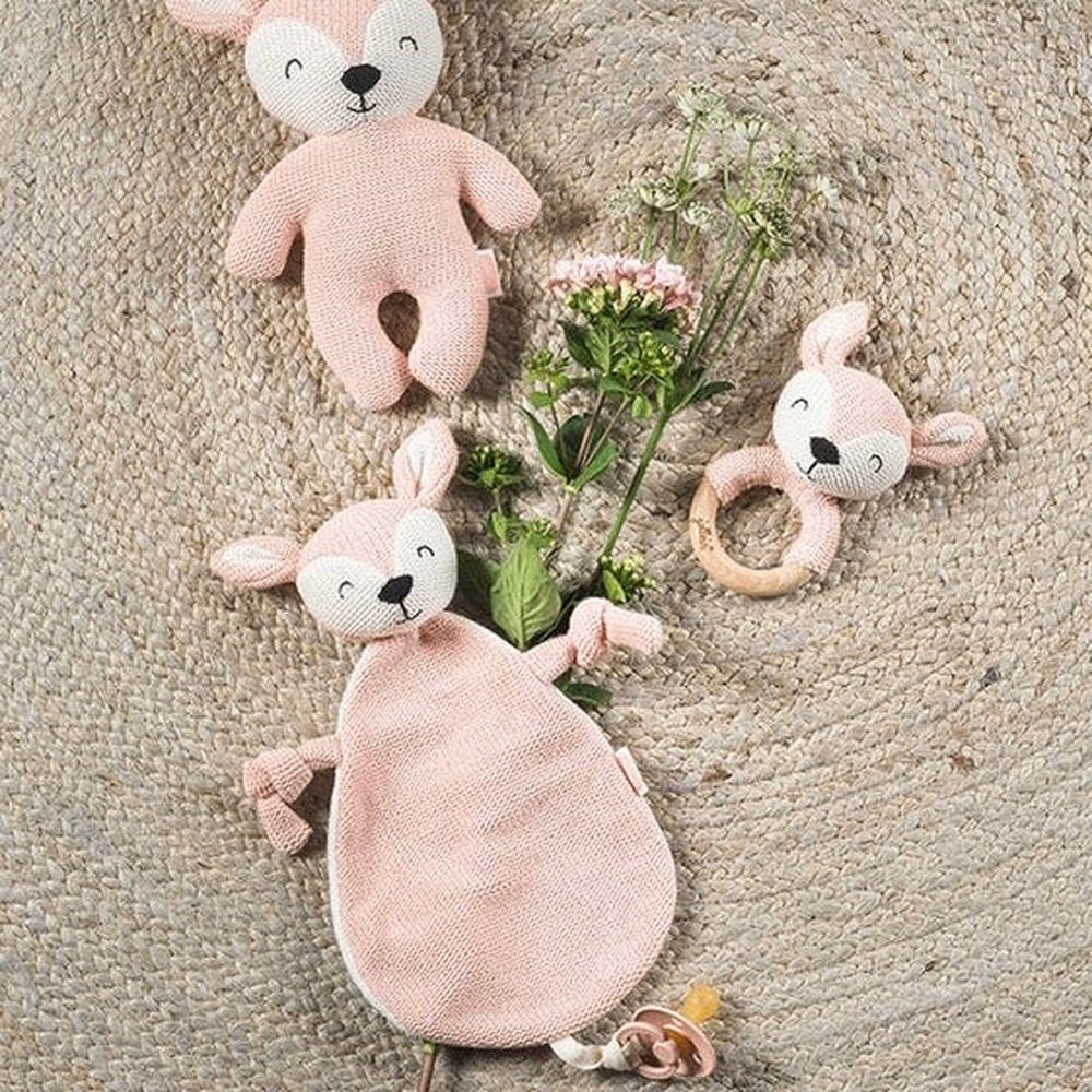 Doudou cerf - rose pâle