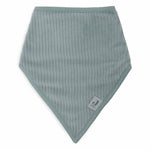 Bavoir bandana Jollein - velours côtelé vert mer / ivoire, lot de 2