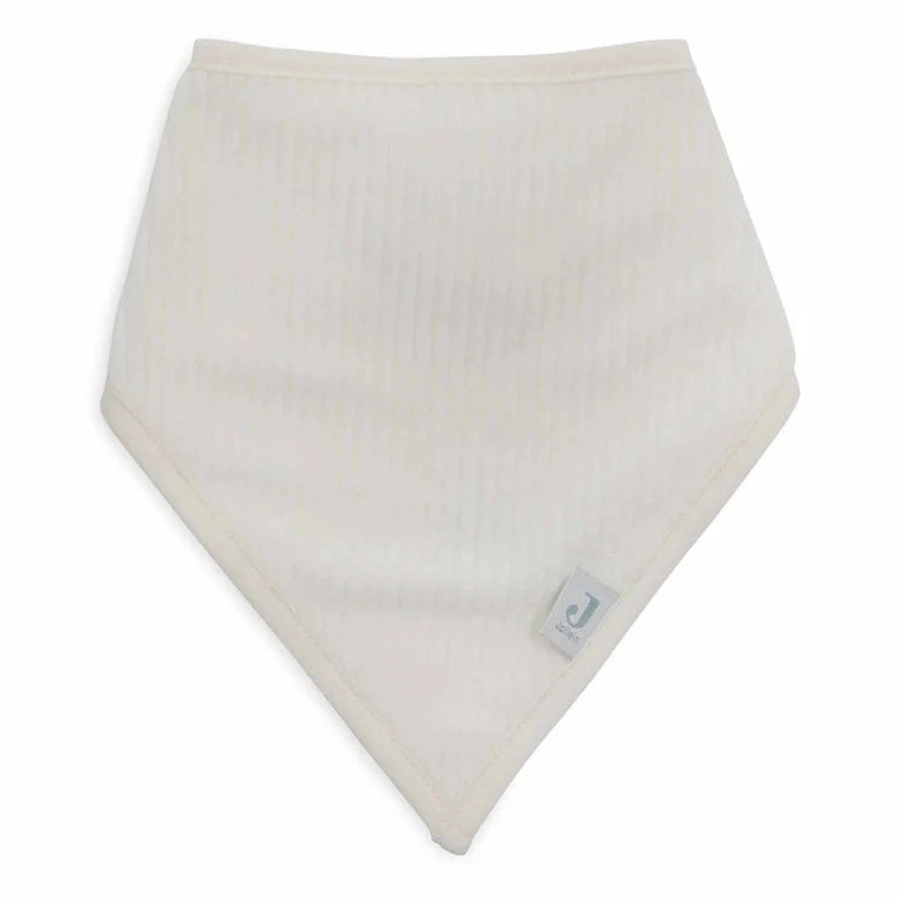 Bavoir bandana Jollein - velours côtelé vert d’eau / ivoire, lot de 2