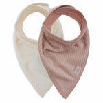 Jollein Bavoir bandana - velours côtelé Wild Rose / Ivory, lot de 2
