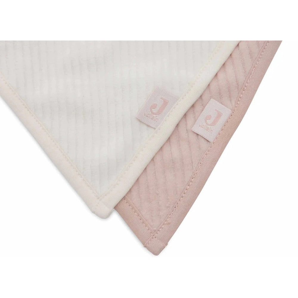 Jollein Bavoir bandana - velours côtelé Rose sauvage / Ivoire lot de 2
