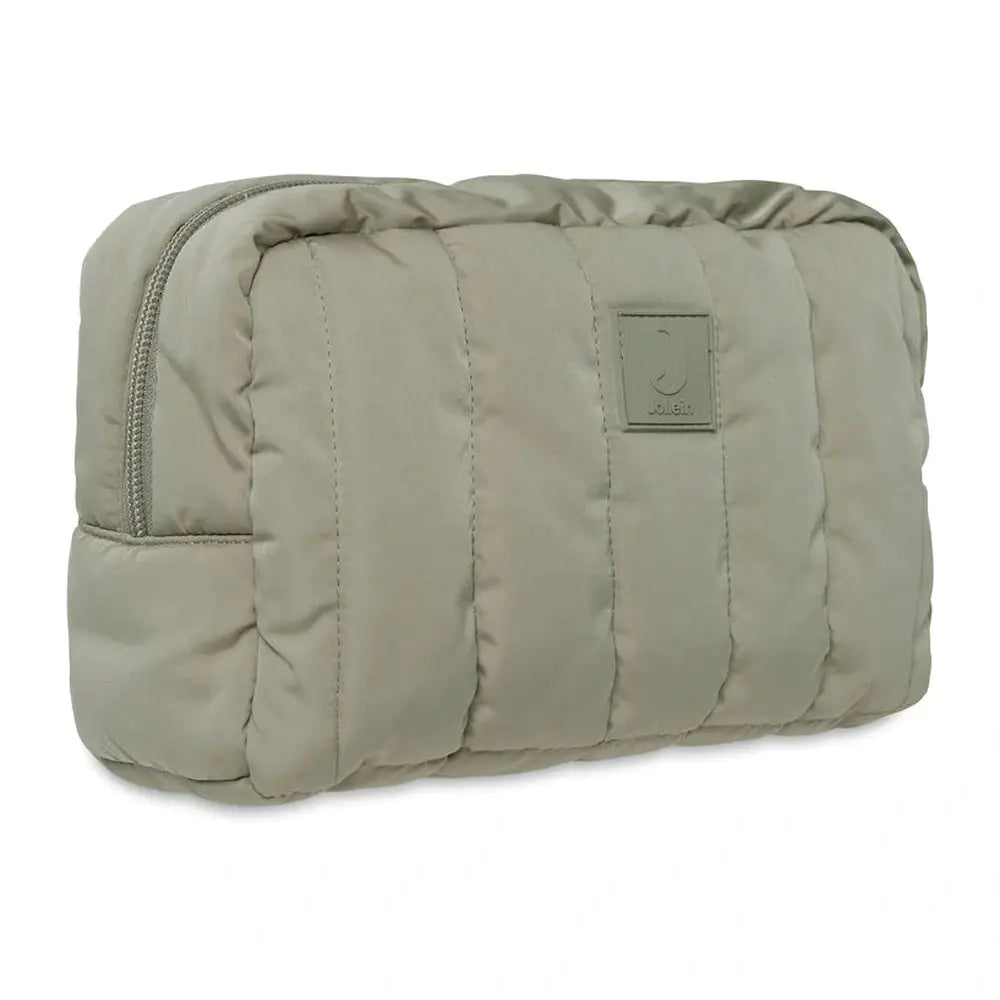 Trousse de toilette / étui matelassé - vert olive