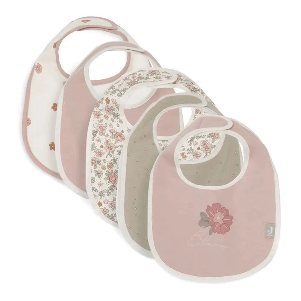 Lot de 5 bavoirs Jollein - fleurs rétro