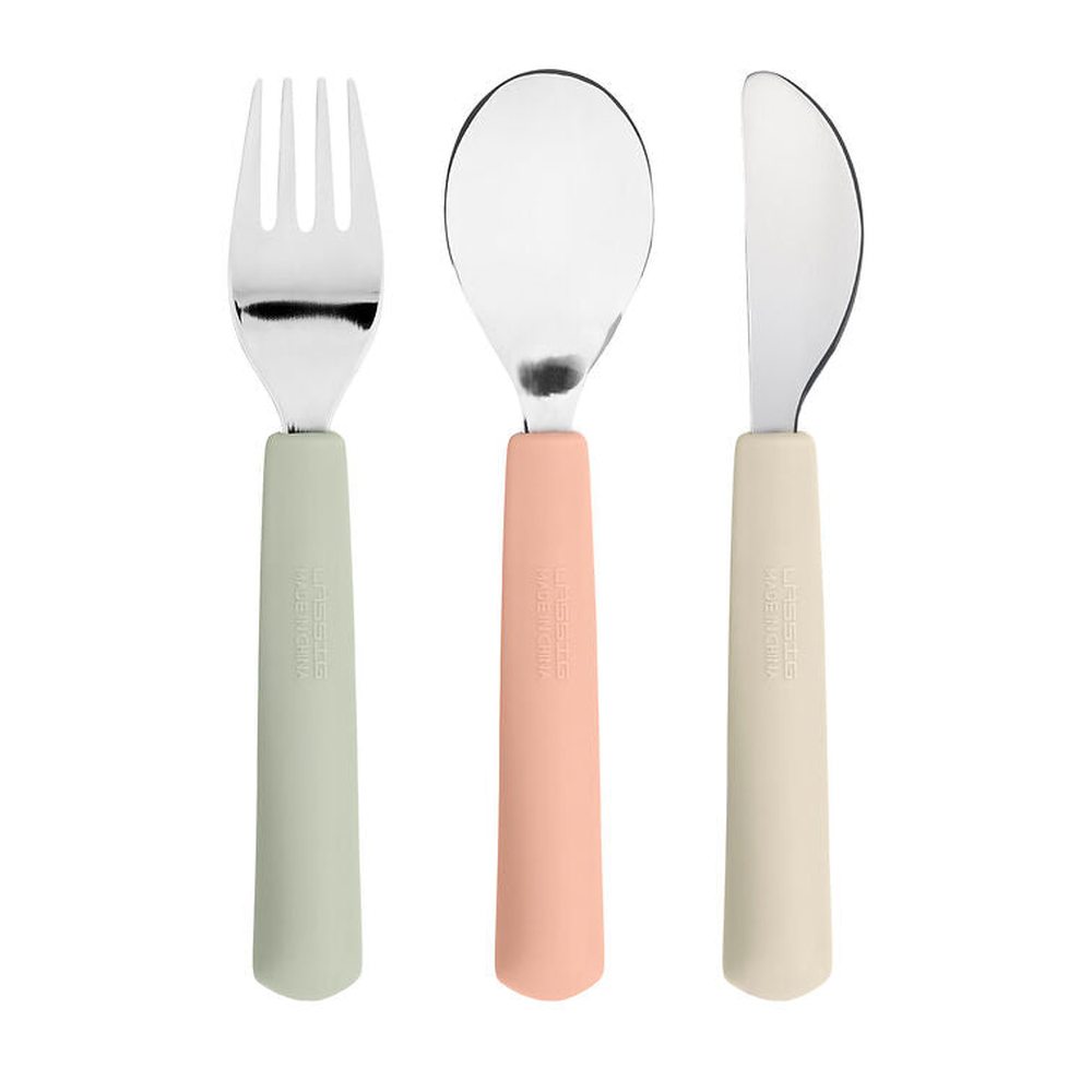 Couverts pour enfants Lässig avec poignée en silicone - Happy Fruits Cherry
