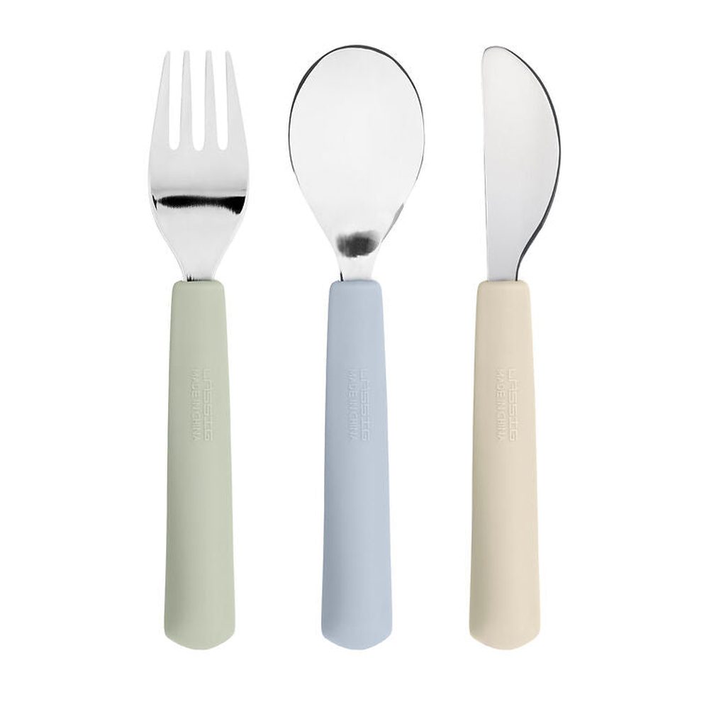Lässig Couverts pour enfants avec manche en silicone - Happy Fruits Lemon