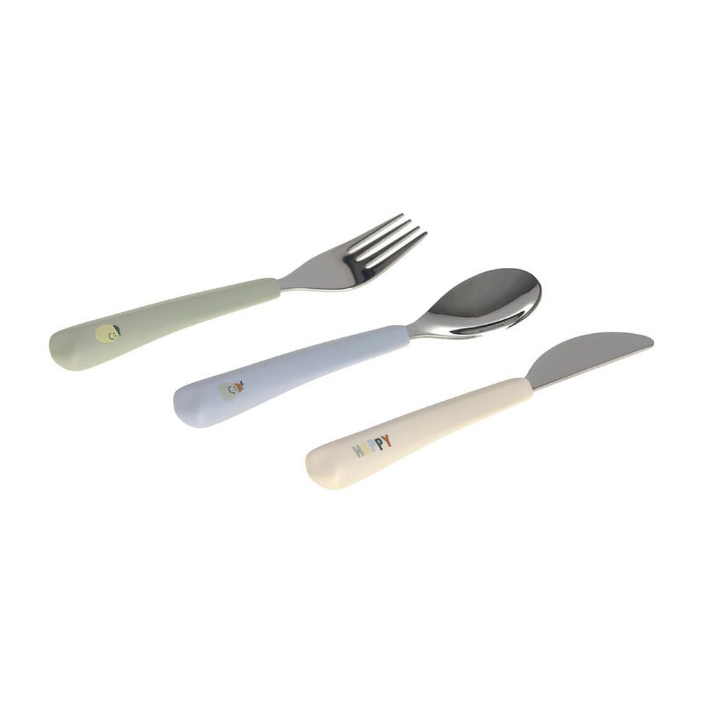 Lässig Couverts pour enfants avec poignée en silicone - Happy Fruits Citron