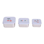 Lässig Boîte à goûter inox lot de 3 - Happy Fruits Cherry