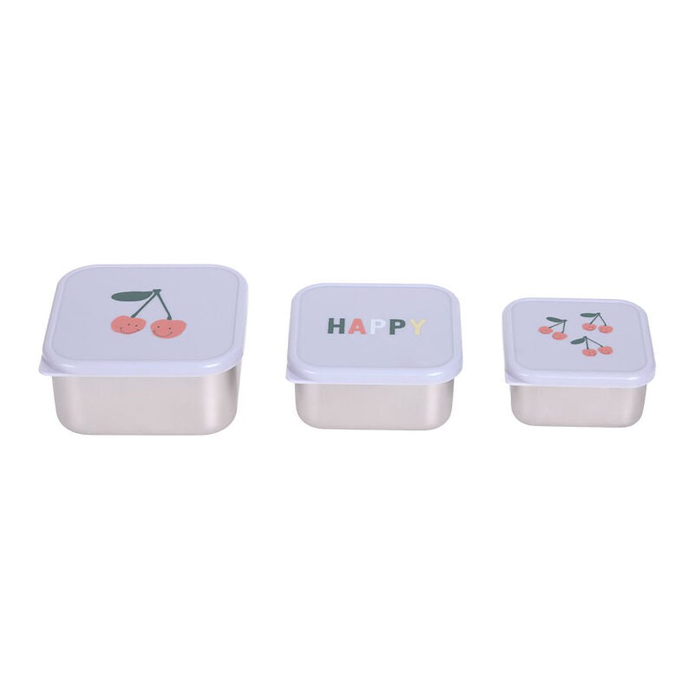 Lässig Boîte à goûter inox lot de 3 - Happy Fruits Cherry