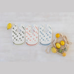 Lot de 3 bavoirs nouveau-né GOTS Lässig - Happy Fruits bleu clair