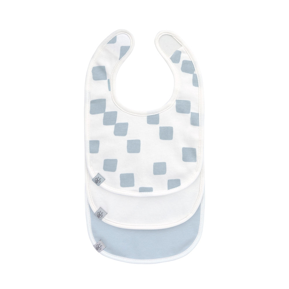 Lässig lot de 3 bavoirs nouveau-né GOTS - Happy Fruits bleu clair