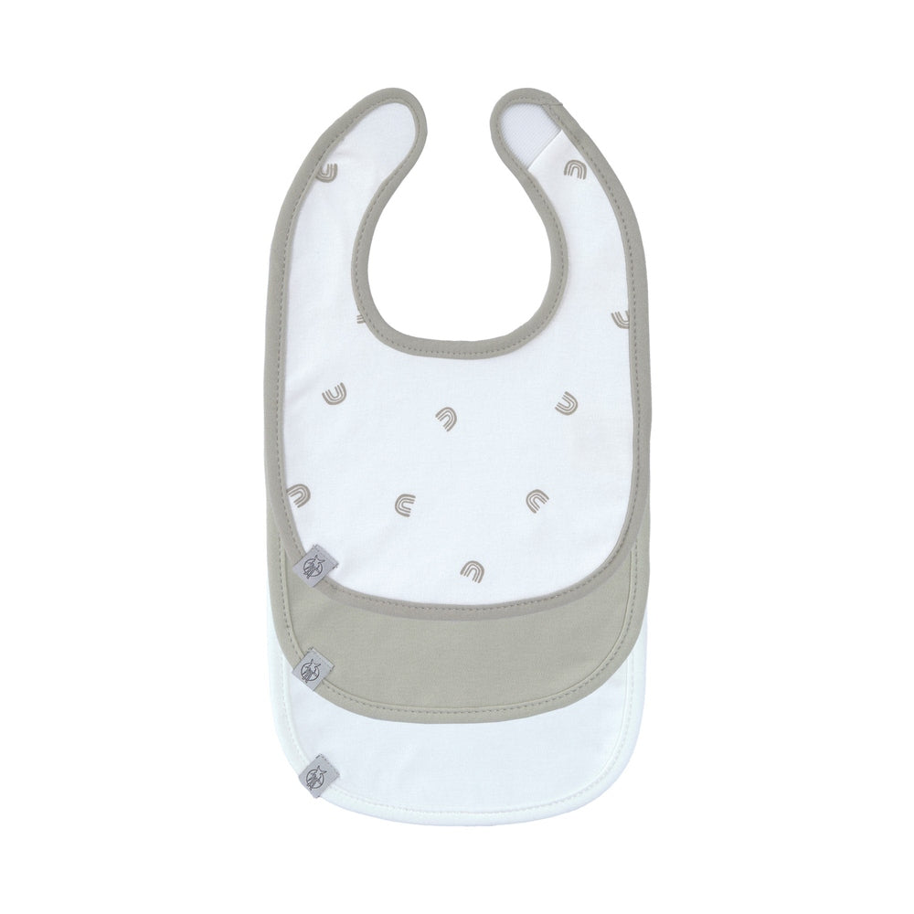 Lässig lot de 3 bavoirs nouveau-né GOTS - Arc-en-ciel/ Beige