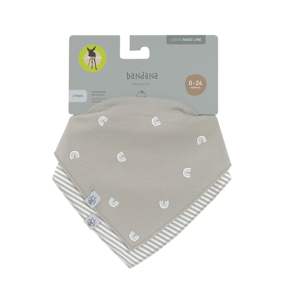 Bavoirs bandana bébé Lässig 2 pcs - Arc-en-ciel/ Beige