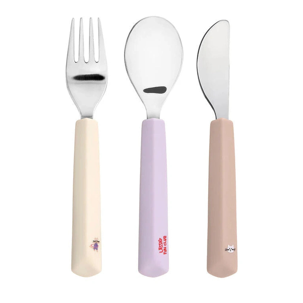 Couverts pour enfant avec poignée en silicone - Tiny Team Cat