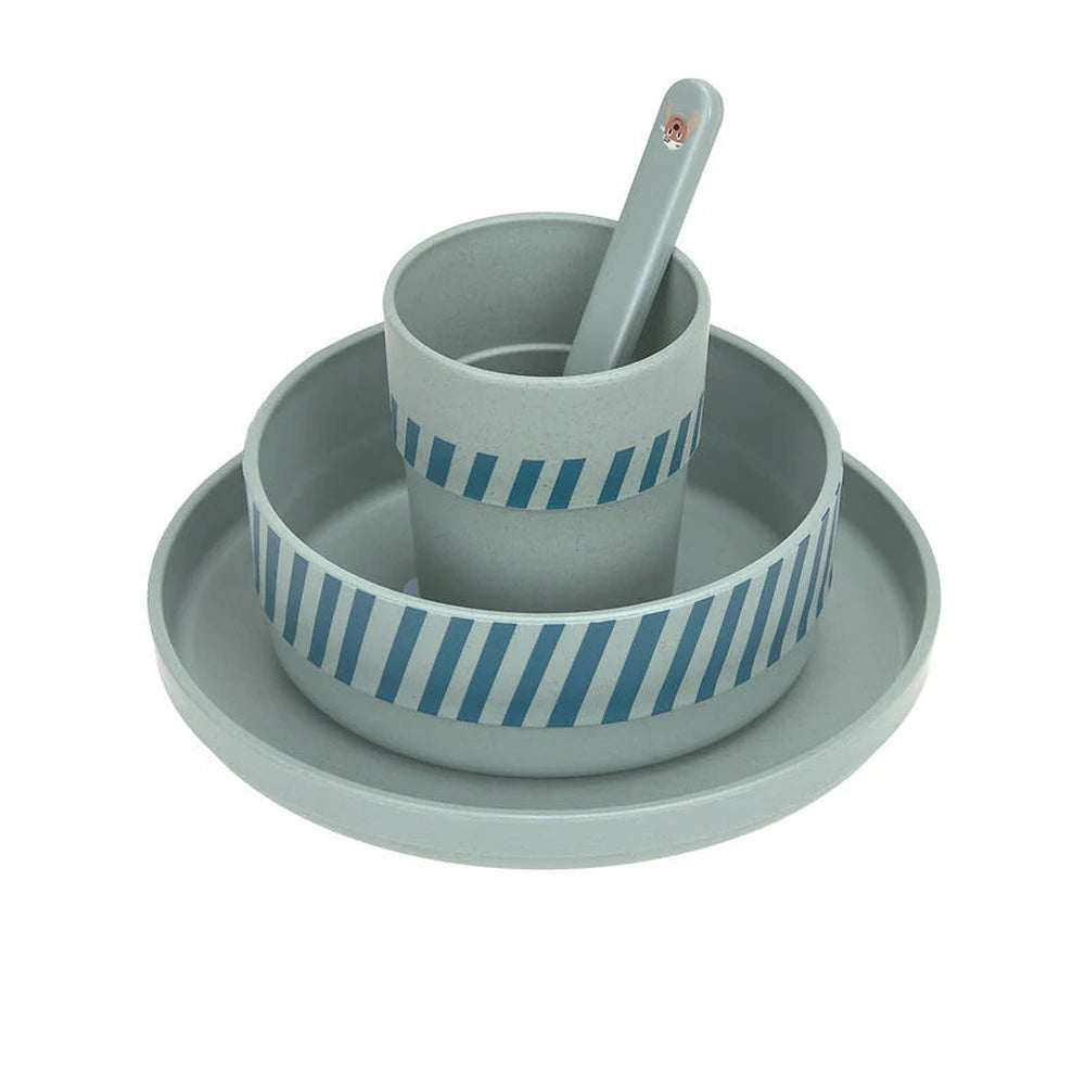 Lässig – Set de repas en PP/cellulose Tiny Team Dog
