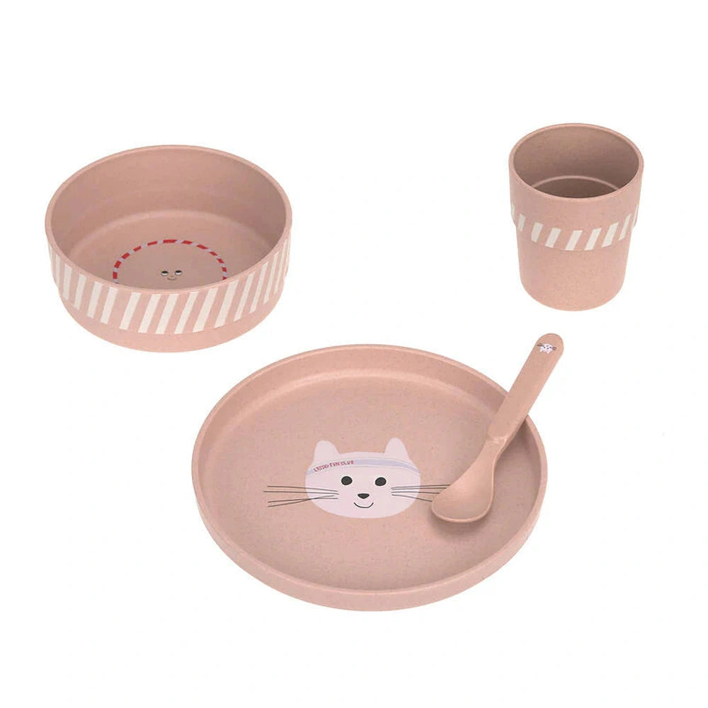 Lässig – Set de repas en PP/cellulose Tiny Team Cat