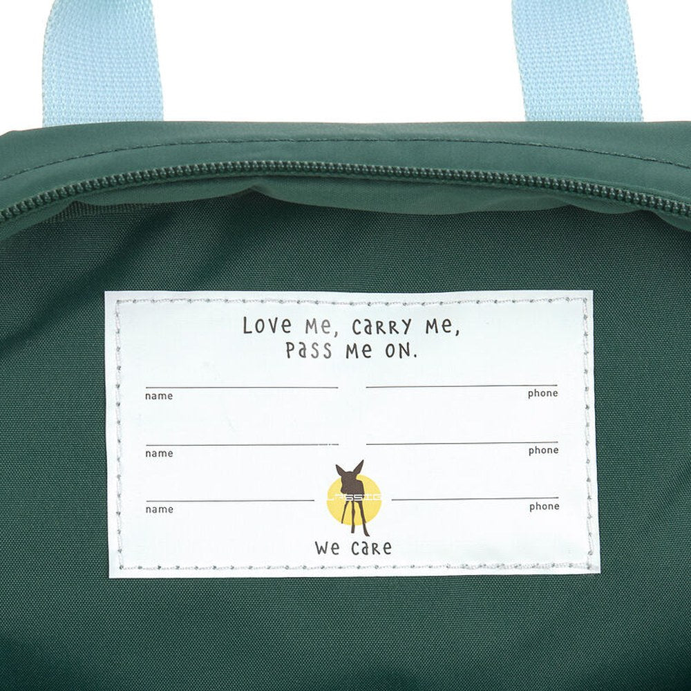 Petit sac à dos carré Lässig Little Gang - citron et vert foncé