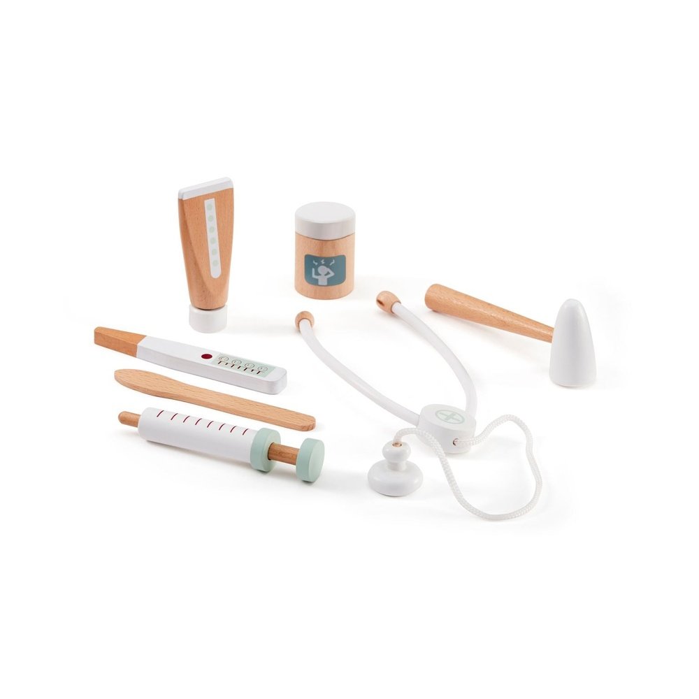 Kid's Concept Trousse de docteur avec jouets en bois - blanc