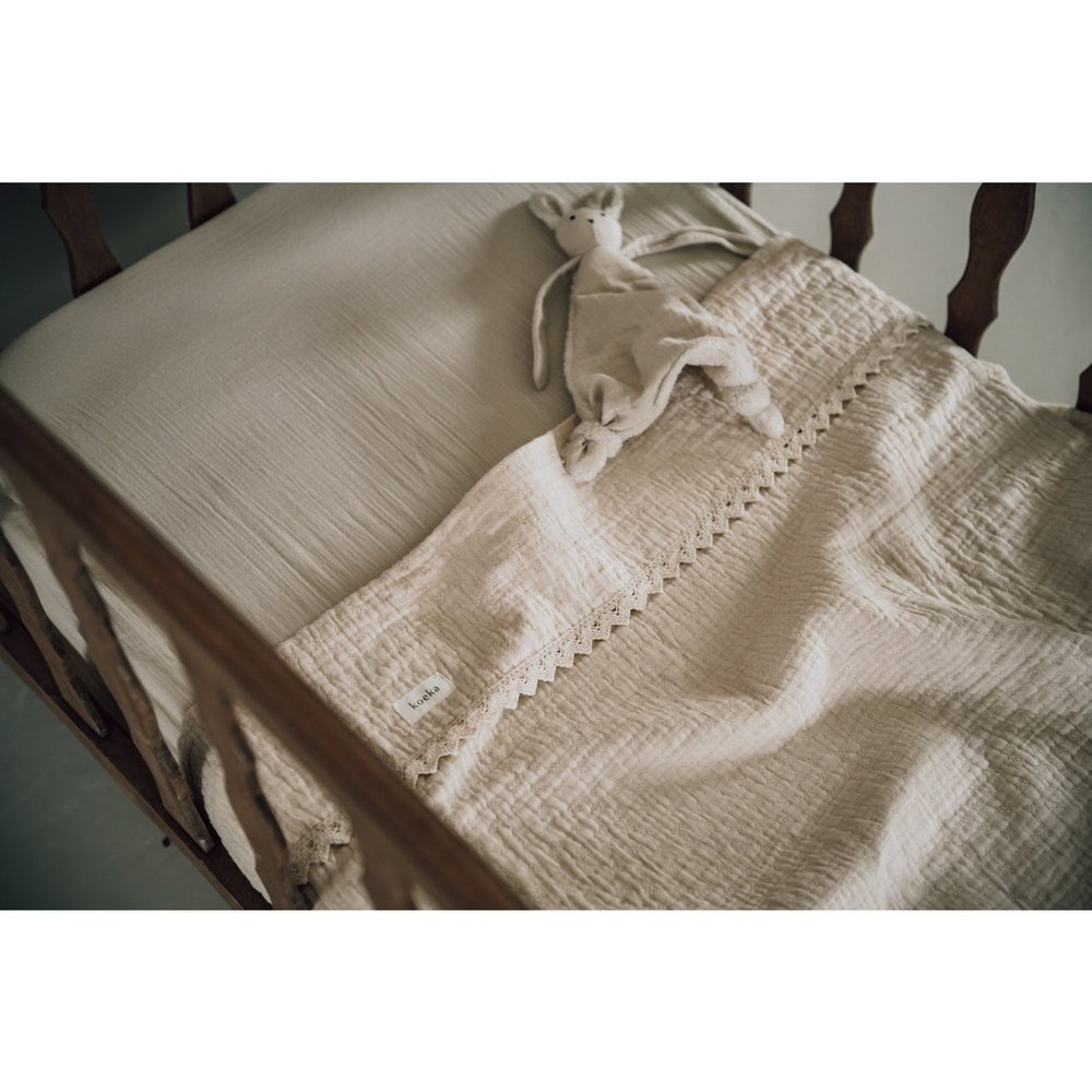 Couverture de berceau Koeka 75x100cm - Lace Elba - Naturel