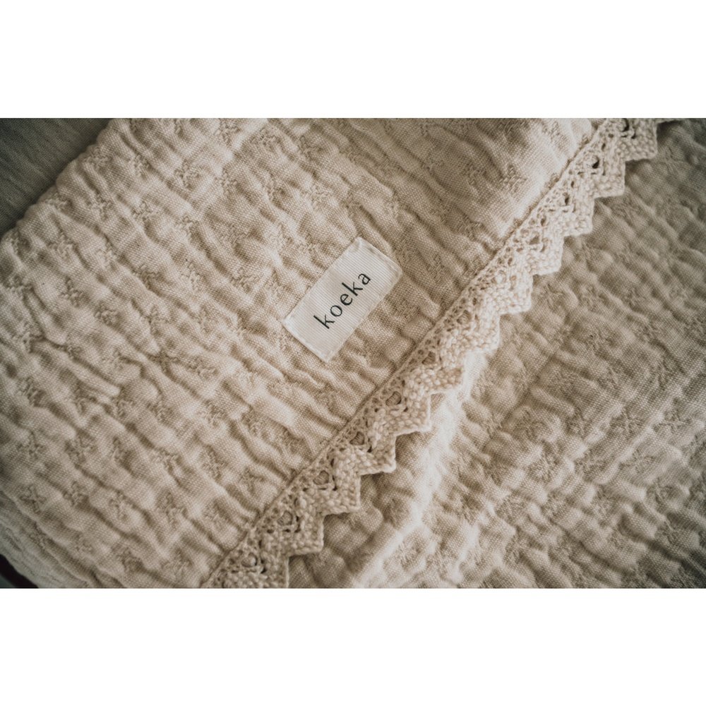 Koeka Couverture de berceau 75x100cm - Lace Elba - Naturel