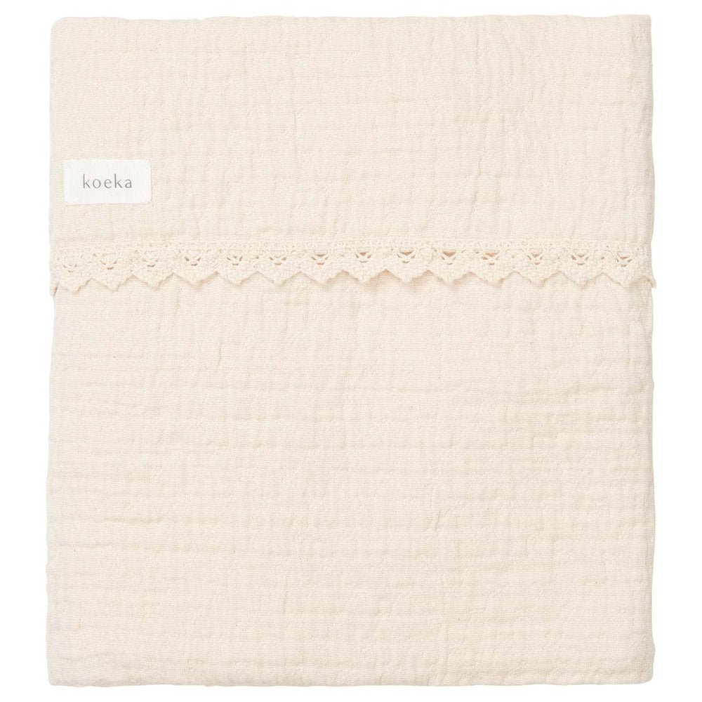 Koeka Couverture de berceau 75x100cm - Dentelle Elba - Naturel