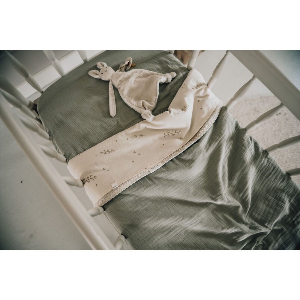 Couverture de berceau Teddy Faro sauge