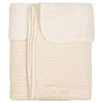 Koeka Couverture de lit Teddy Rivoli - Blanc chaud | Petite couverture 100x75 cm