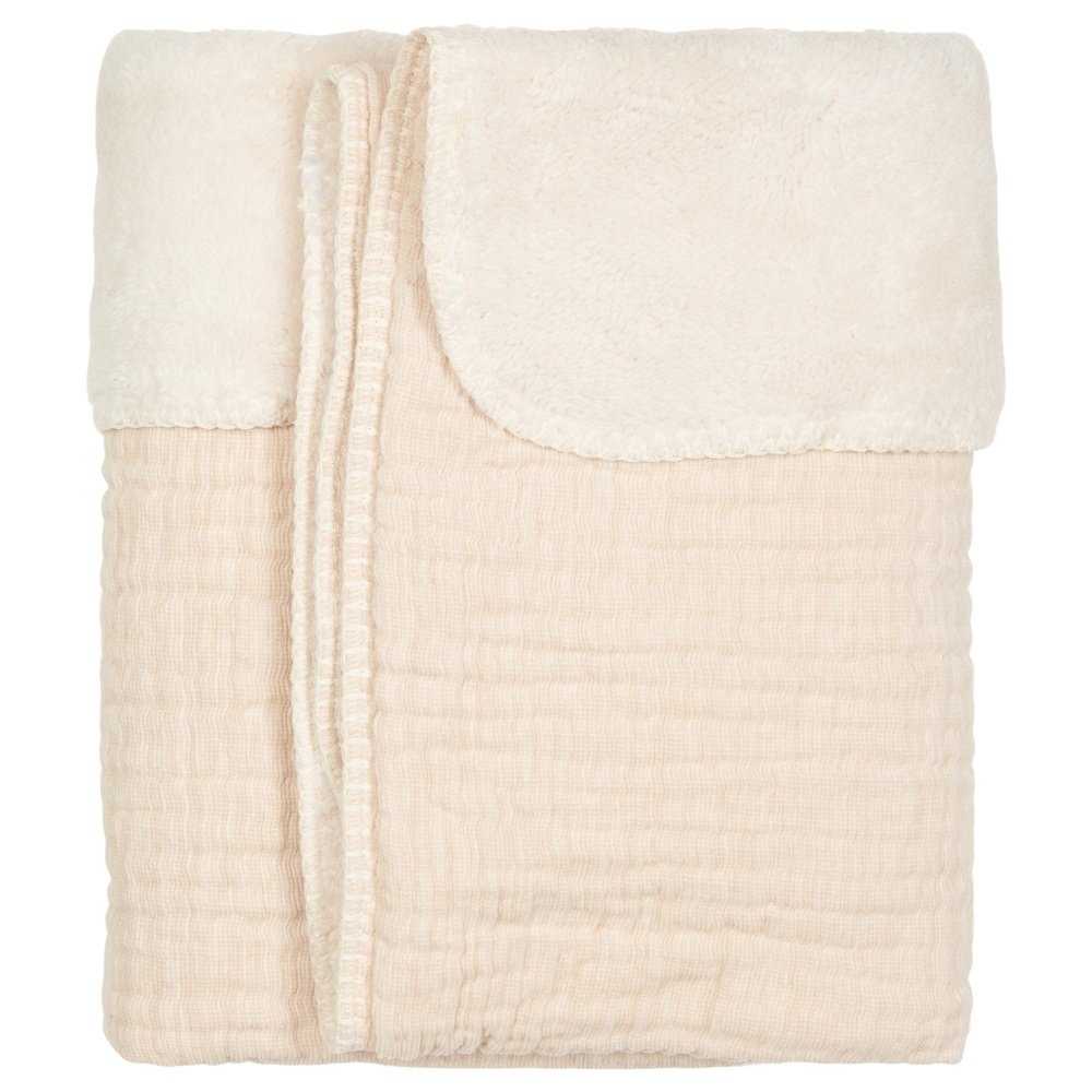 Koeka Couverture de lit Teddy Rivoli - Blanc chaud | Petite couverture 100x75 cm