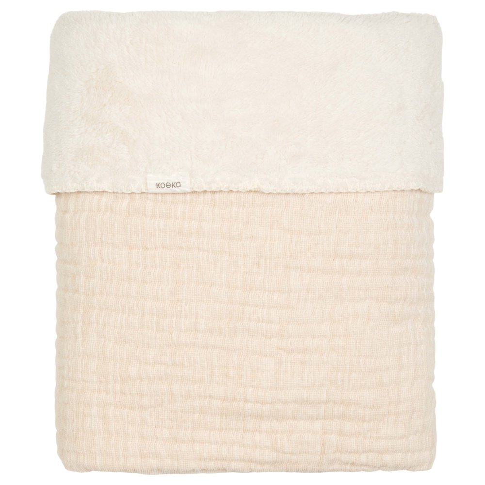 Koeka Couverture pour berceau Teddy Rivoli - Blanc chaud | Petite couverture 100x75 cm