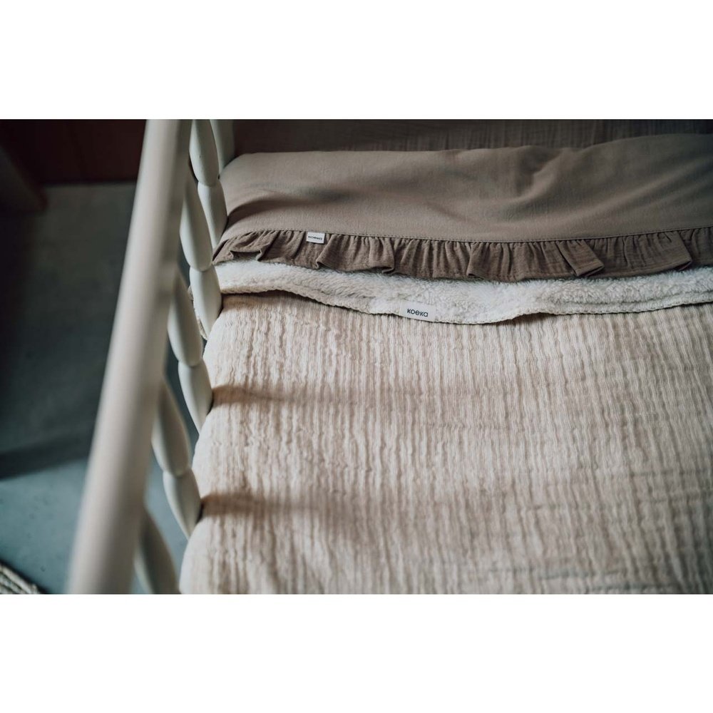 Koeka Couverture de berceau Teddy Rivoli - Blanc chaud | Petite couverture 100x75 cm