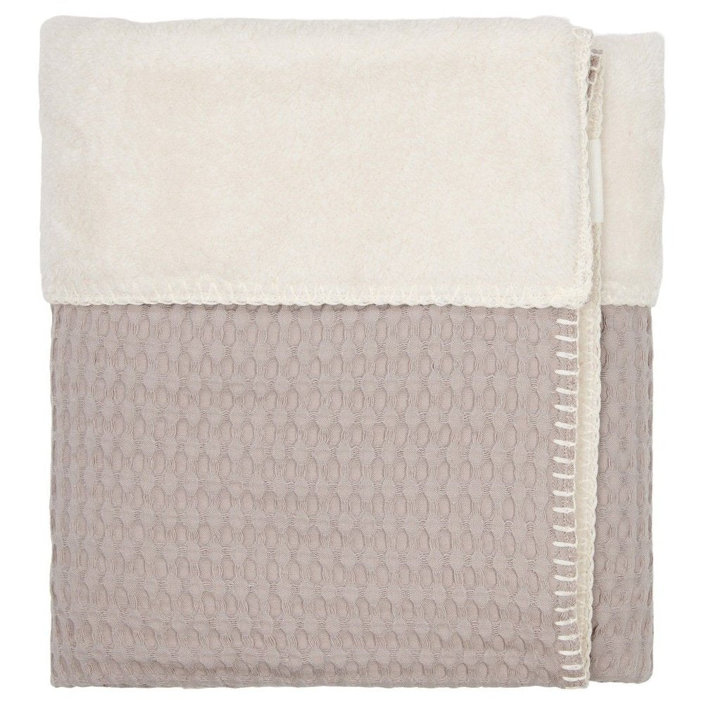 Couverture de berceau Waffle/Teddy Oslo - Clay/Pebble