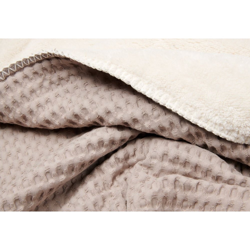 Couverture pour bébé gaufrée/teddy Oslo - Clay/Pebble