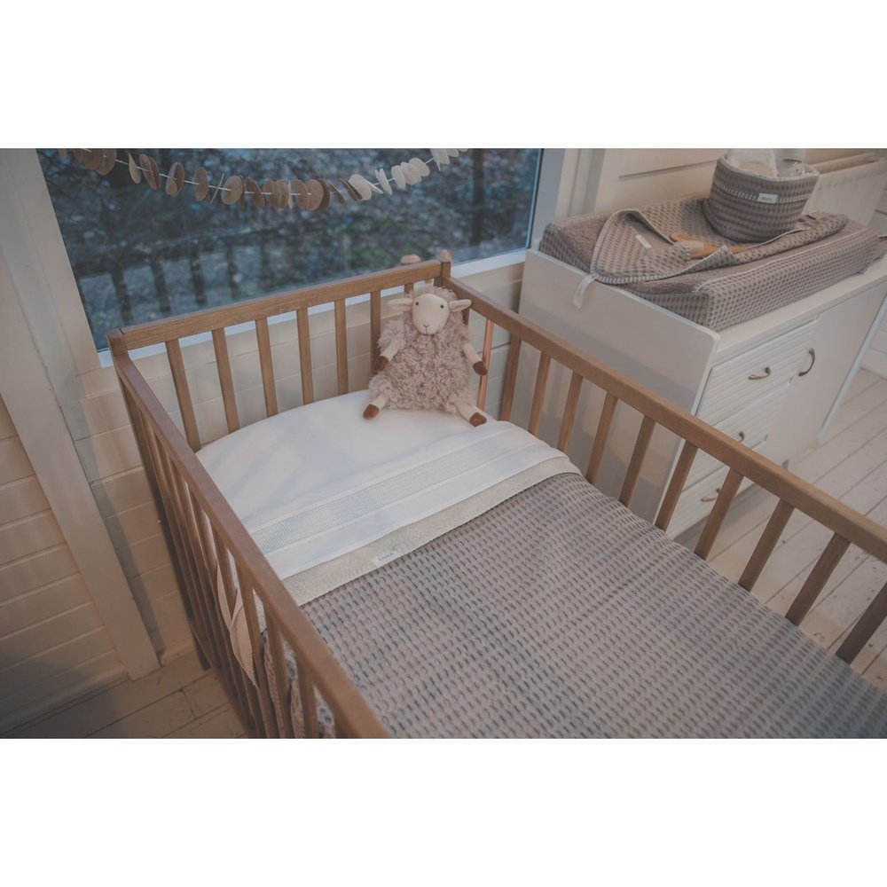 Couverture de berceau gaufrée/peluche Oslo - Argile/Galet