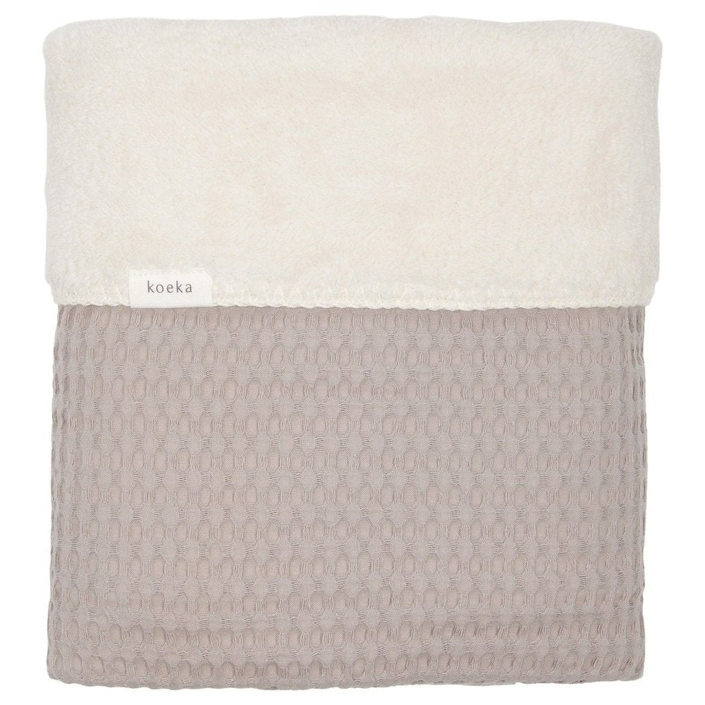 Couverture pour berceau gaufrée/teddy Oslo - Argile/Pebble