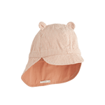 Chapeau de soleil réversible Liewood Gorm pour enfants avec oreilles - Y/D Stripe Tuscany Rose / Sandy