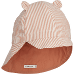 Liewood Gorm Bob réversible en seersucker pour enfants avec oreilles - Y/D Stripe Tuscany Rose / Sandy