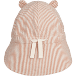Liewood Gorm Chapeau de soleil réversible en seersucker pour enfants avec oreilles - Rayures Y/D Tuscany Rose / Sandy