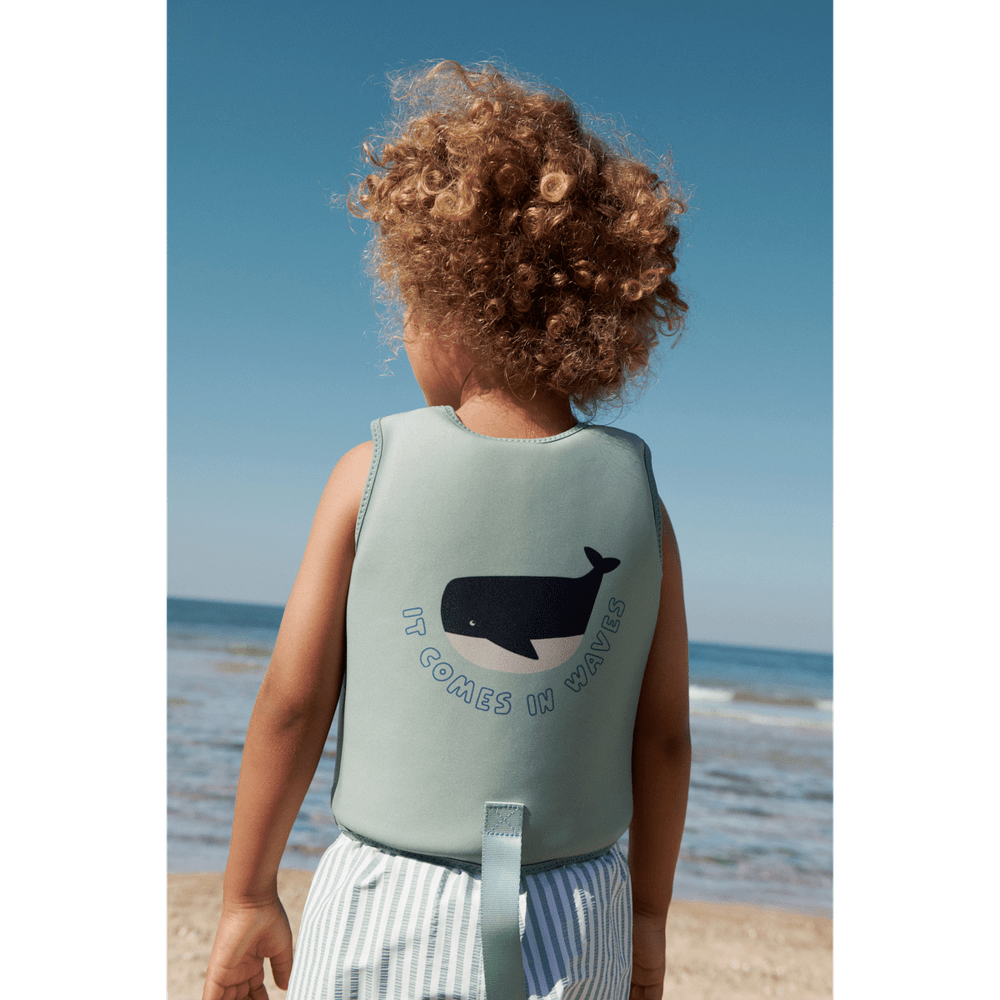Liewood Gilet de natation pour enfants Dove It Comes In Waves / Peppermint