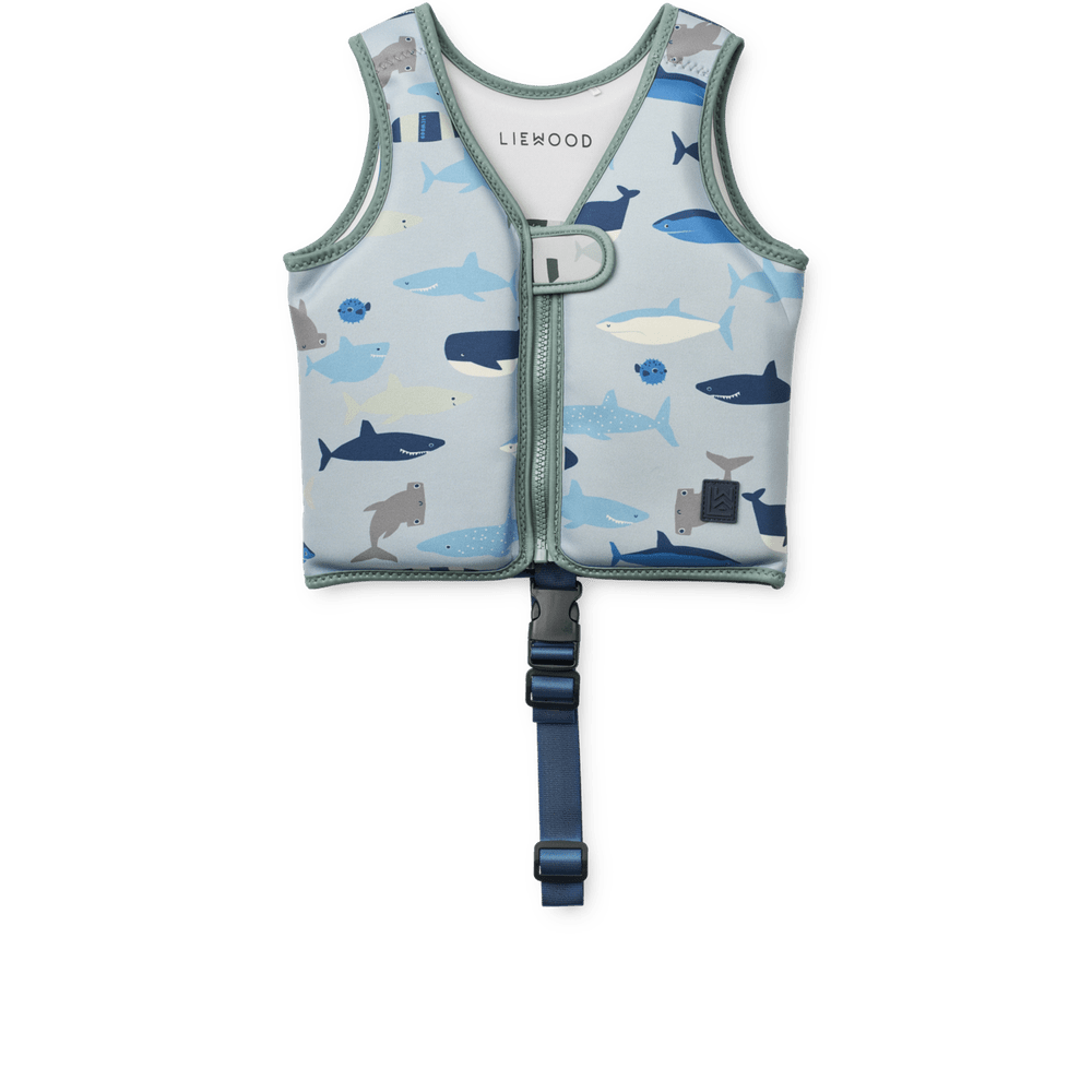 Liewood gilet de natation pour enfants - Shark / Dove Blue