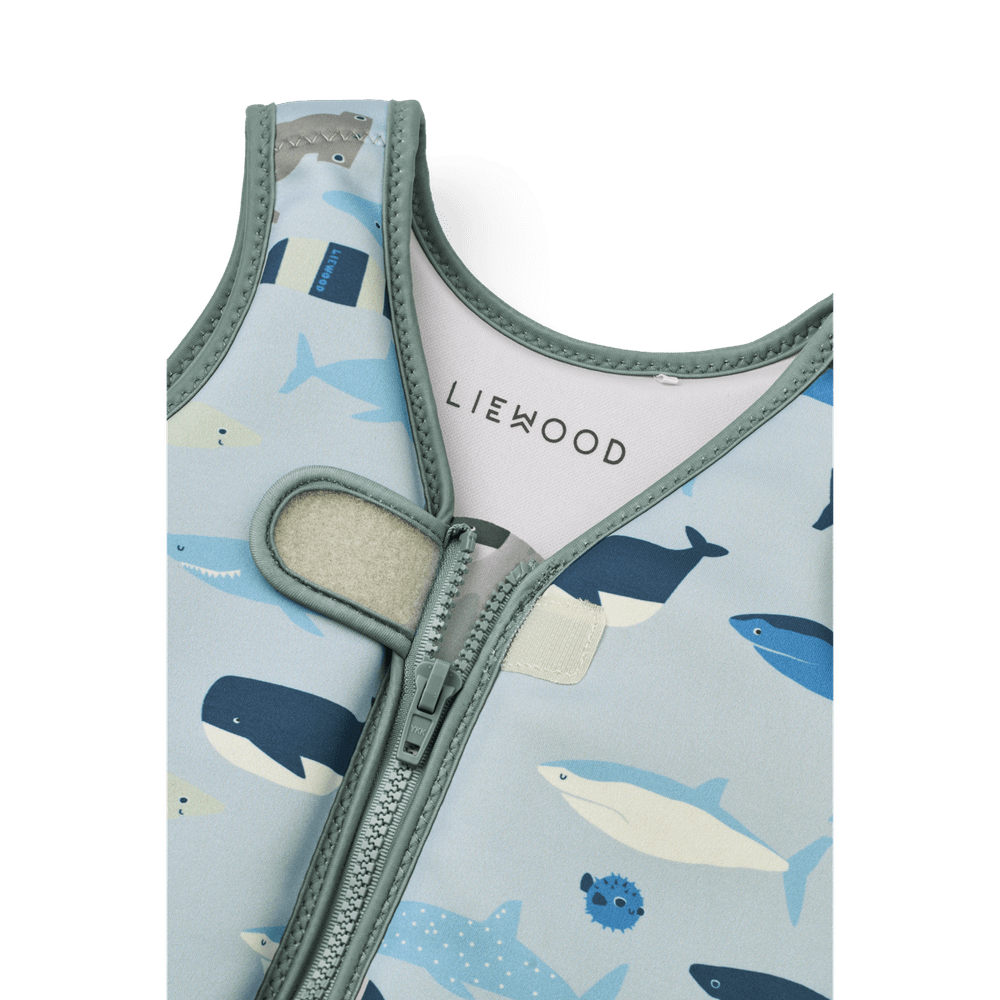 Liewood gilet de natation pour enfants - Shark / Dove Blue