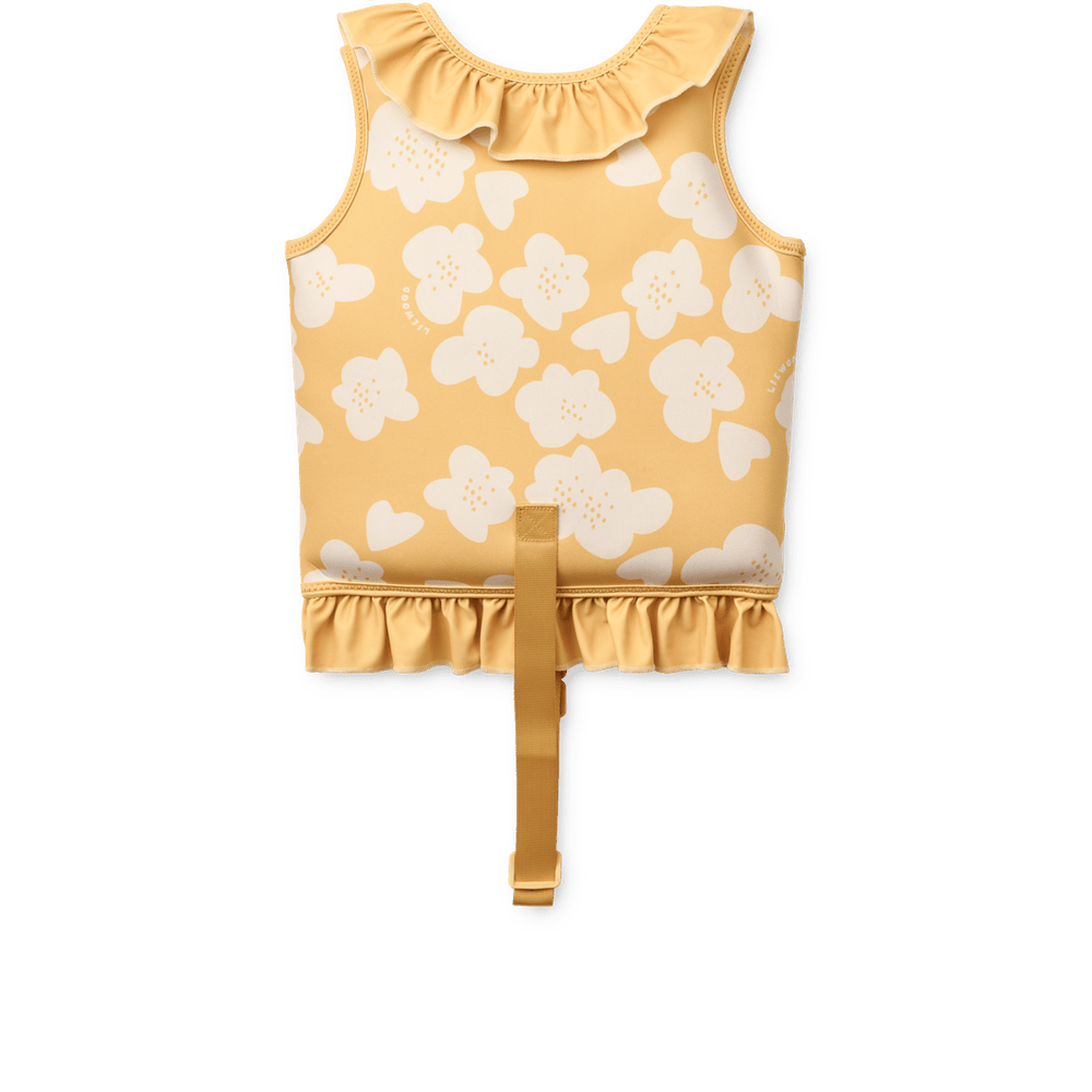 Liewood Dove gilet de natation pour enfants à volants - Flower / Lemon Yellow
