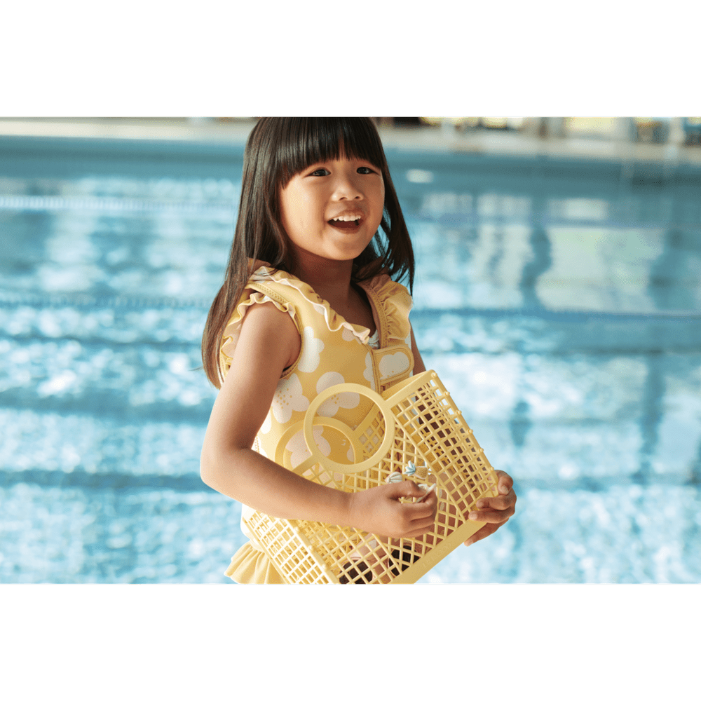 Liewood Gilet de natation pour enfants à volants - Flower / jaune citron
