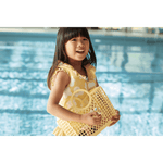 Liewood Gilet de natation pour enfants à volants - Flower / jaune citron
